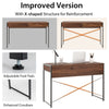 Computer Desk Wooden PC Laptop Table Writing Workstation with 2 Drawers