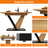 Extendable Dining Table Kitchen Table with MDF Top, Metal Legs 120-160x75x75.5cm
