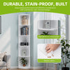 5-Tier Corner Bookshelf, White Freestanding Display Unit, 180cm Tall