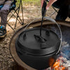 Large Camping Stew Dutch Oven Stockpot Campfire Seasoned Pot with Lid Handle NEW