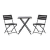 Set of 5 Wood Grain Effect Table&Chairs Outdoor Garden Bistro BBQ Furniture Set