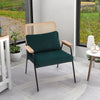 Rattan Backrest Armchair Accent Tub Seat Balcony Lounge Chair Fireside Cafe Sofa