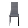 4 PCS Grey Linen Fabric Dining Chairs Set Padded Seat High Back Home Furniture