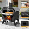 Portable Wood-Fired Pizza Stove with Pizza Stone-Black