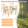 5 Pcs Kids Play Table and Chair Set Children Wooden Activity Table-Beige