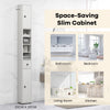 Tall Bathroom Cabinet Freestanding Storage Cabinet Organizer W/ Adjustable Shelf