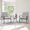 3 Pieces Bistro Garden Furniture Rocking Chairs & Table Set Indoor Outdoor