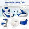 2 Pcs Folding Low-Back Boat Chair Fold-Down Ergonomic Yacht Seat W/ Strap