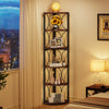 Tribesigns 67 inch Tall Corner Shelf, 6 Tier Rustic Corner Bookshelf