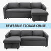 3 Seater Corner Sofa Bed Sleeper Sofabed Couch With Reversible Storage Chaise UK