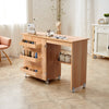 Folding Sewing Table 2 IN 1 Rolling Craft Table Home Office Desk Workstation UK