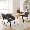 Set of 2 Faux Leather Dining Chairs Diamond Seat with Hole Design Modern Chair