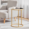 Sofa Side Table White Wood Top Coffee End Table Tea Desk for Living Room Bedroom