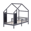 Kid House Bed Frame Single Bed Solid Wood House Shape Toddler Child Floor Frame