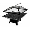 SQUARE FIRE PIT BBQ GRILL HEATER OUTDOOR GARDEN FIREPIT BRAZIER PATIO OUTSIDE