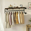 Industrial Pipe Clothes Rack W/ Top Shelf Coat Hanger Hanging Rod Closet Storage