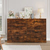 Double Dresser with 8 Drawers Bedroom Storage Sleek & Spacious Design Brown