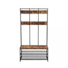 Industrial Coat Rack Vintage Rustic Hall Hanger Storage Bench Shoe Stand Hooks