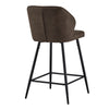 Set of 2 Bar Stools Faux Leather Seat Counter Stools Back Bar Stools
