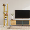 Freestanding Coat Rack Heavy Duty Corner Clothes Hat Clothes Gold Metal w/Shelve