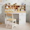 Kids Study Desk and Chair Set Student Table and Chair-White