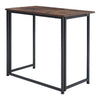 Vintage Brown Wooden Folding Computer Desk Industrial Metal Frame Dining Table