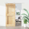Sliding Door with Hardware Set 80x210 Solid Wood Pine R0Y9