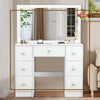 Large Dressing Table With 11 led Mirror Drawers Vanity Set Bedroom Makeup Table