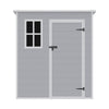 Grey Large Plastic Garden Shed Outdoor Storage Shed w/ Door and Window 181x183cm