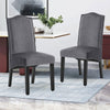 2/4 Dining Chairs High Back Velvet Hotel Kitchen Chair Wooden Leg Home Dark Grey