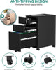 Metal File Cabinet with 3 Lockable Drawer Mobile Filing Cabinets for Home Office