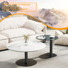 Sintered Stone Coffee Table and Tempered Glass End Table for Living Room Bedroom