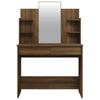 Dressing Table with Mirror Brown Oak 96x40x142 cm