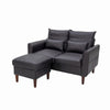 2 Seater faux leather/Linen Fabric Love Seat Sofa Armchair with Footstool Couch
