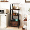 Home Office Versatile Bookcase Ladder Bookshelf-Brown