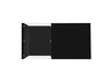 LED Wooden Glass Coffee Table with Drawer Storage for Living Room, Black