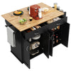 Rolling Kitchen Island W/Drop Leaf Countertop Storage Cabinet Trolley 4 Doors