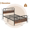 Double Size Bed Frame Heavy-duty Platform Bed Industrial Bed Base w/headboard