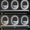 kleankin Bathroom Mirror with LED Lights, Dimmable Makeup Mirror 47-2-80