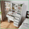 Vanity Dressing Table Makeup Desk with 6 Drawers And Dimmable LED Lighted Mirror