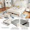 UPHOLSTERED BED 4FT6 DOUBLE BED FRAME WITH LED HEADBOARD FOR ADULTS, TEENAGERS