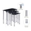 Nest of 3 Tempered Glass Nested Tables Side End Lamp Sofa Tables Living Room