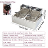 Commercial 20L 5000W Electric Deep Fryer Fat Chip Dual Tank Stainless Steel UK