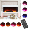 Electric Fireplace Fire Flame Heater Modern White Mantelpiece 37-52'' L H Shape