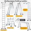 7-in-1 Folding Extension Ladder Aluminum Alloy Lightweight Scaffolding Platform