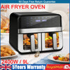 9L Visible XL Dual Baskets Air Fryer Digital 2400W Heathy Cooker Kitchen Aqlkolu