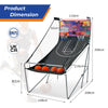 Foldable Double Shot Basketball Arcade Game Free-Throw Challenge Game-Purple