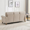 3 Seater Sofa Couch Linen Fabric Settee for Living Room & Office Studded (Beige)