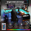 L-Shaped Gaming Desk Home Office Computer Desk w/ Monitor Stand Brown