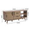150cm Wooden TV Tele Stand Cabinet Entertainment Unit With 2 Doors Shelves Wood